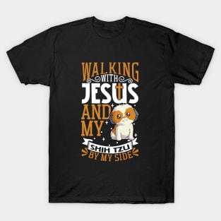 Jesus and dog - Shih Tzu T-Shirt